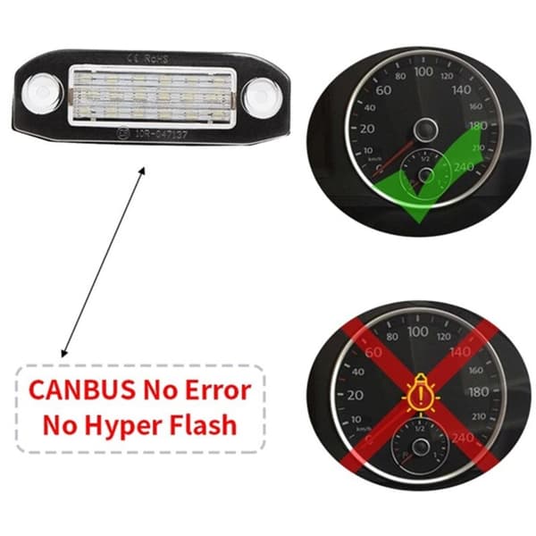 2 stk. Canbus LED-skiltlys, supersterke bilskiltlys for S80
