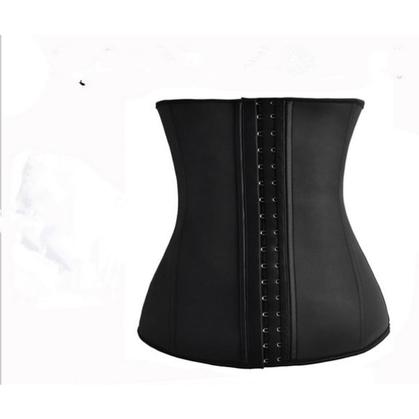 IC Damer underbyst latex sportbælte talje træningskorset Hourglass Shaper (sort, XXL)