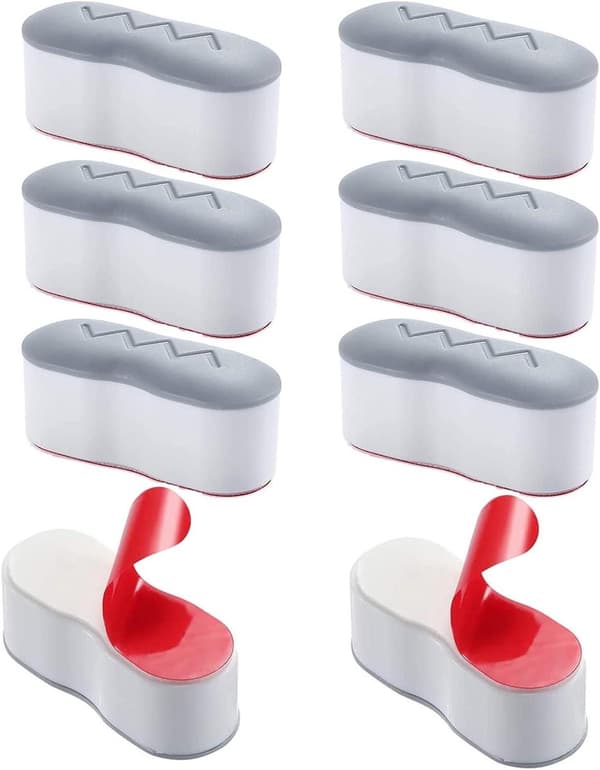 Toilet Seat Bumpers - 8 Pieces Universal Lid Lifter Gaskets, Buffer Spacers with Strong Adhesive (White)