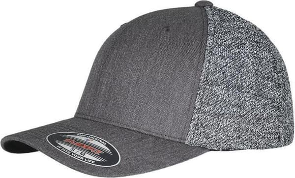 Urban Classics Flexfit Trucker Caps, Melert Mesh Bakside, Stretch Fit Baseballhatt for Menn og Kvinner, Svart/Grå, L/XL