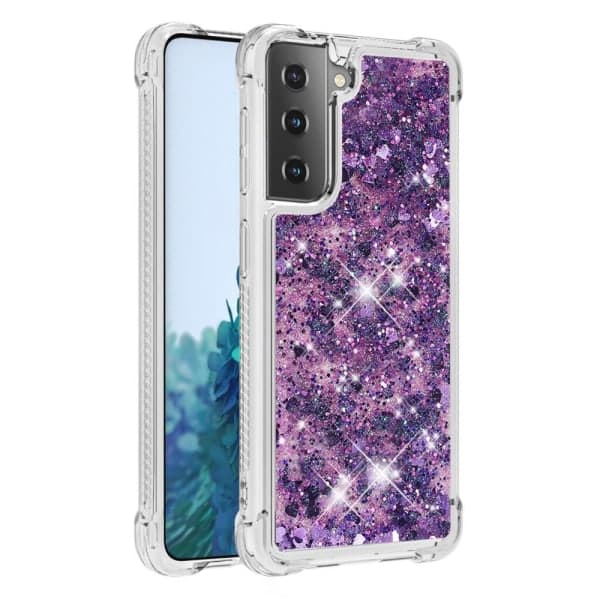 Samsung Galaxy S21 - Støtsikker Quicksand Deksel - Lila Lila Lila