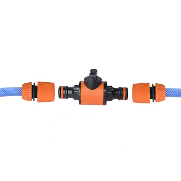 Double Nipple Connector with Valve Black+Orange Black+Orange Svart+orange