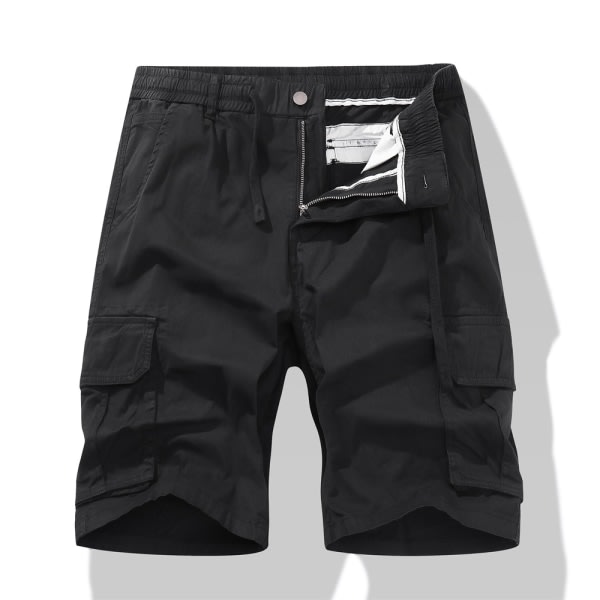 IC Shorts Herr Cargo Shorts Herr Plus Size Elastik midja Dragsko Cargo Korta Byxor Lätt dragkedja Multi