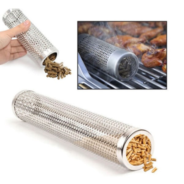 IC BBQ Røykrør i Rustfritt Stål med Perforert Mesh, Varmt/Kaldt, Style A5 A5