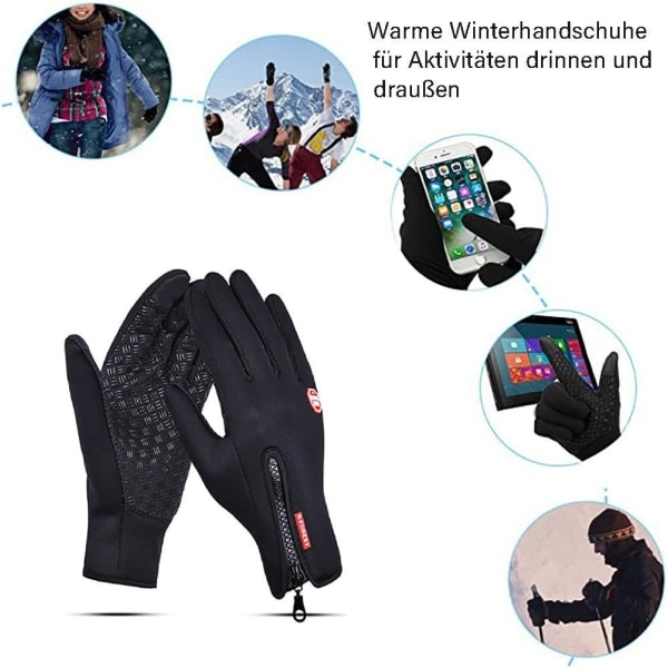 IC CNE-hansker, vinterhansker, varme berøringsskjerm, sykkelhansker