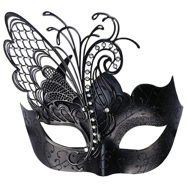 IC Butterfly Rhinestone Metal Venetian Women Mask for Masquerade