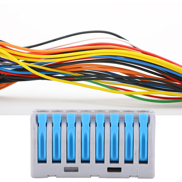 50 stk. PCT-218 Ledningsforbindelse Hurtig Ledningsforbindelse Terminalblok 1 Ind 7 Ud Blå, DUBUNS