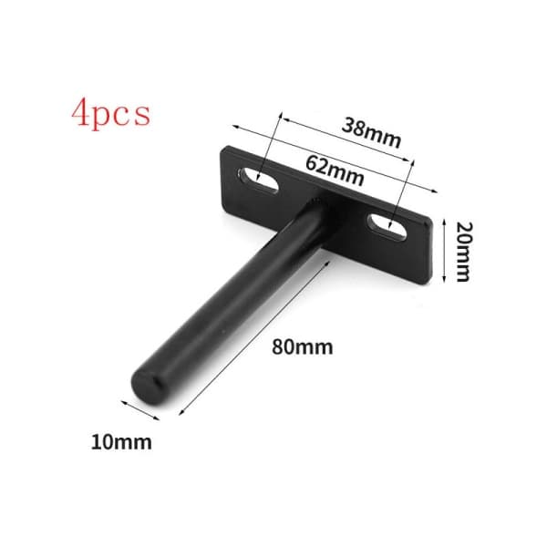 IC 4 kpl 80 mm, Φ10 mm seinäasennus piilotettu hylly (musta)