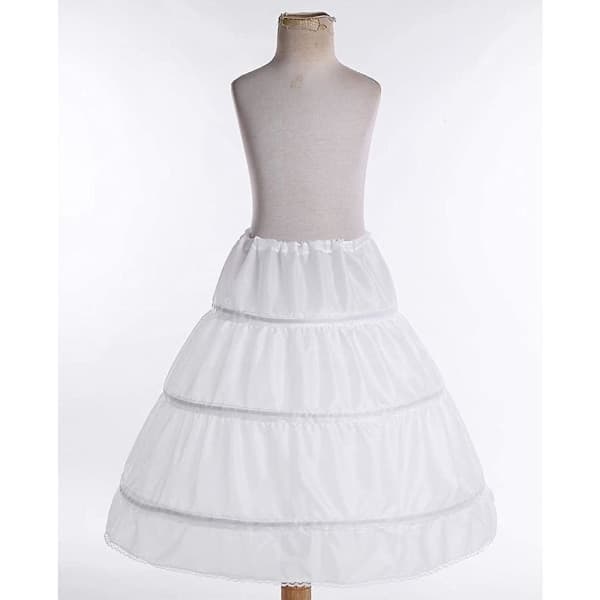 IC Vit 3 Ringar Underkjol Crinoline Bröllop Brudtärna Blomma Klänning