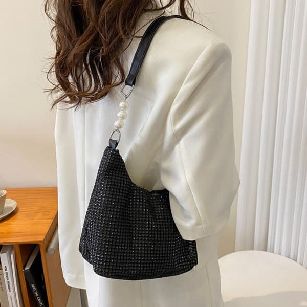 IC Mode axelväska enkel messenger bag kedjeväska casual svart