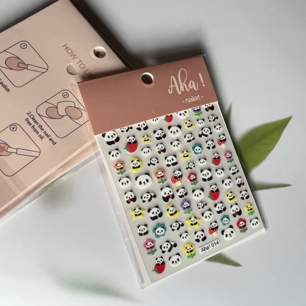 IC Panda Nagelkonst - Dekal Jordgubbsdekal 3D Självhäftande Modetrend Glamour Söt Djurdesign Gör-det-själv-inredning Damer Flickor Barn 3 ark