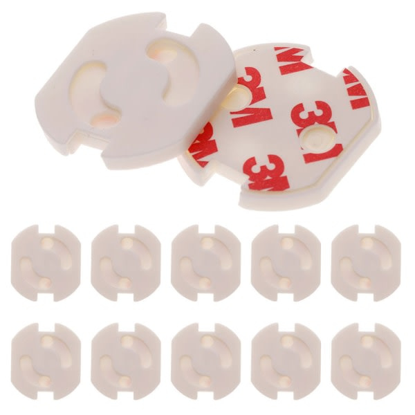 IC 10 stk Elkontaktbeskyttelse hvit 3,5 x 3,5 cm