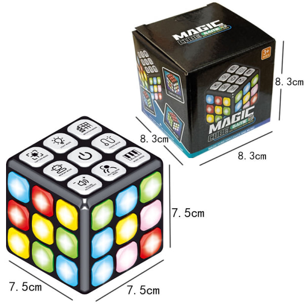 IC Elektronisk nivå 3 musik Rubiks kub mångsidigt multifunktionellt spel genombrottsljus Barnnyhetsleksaker