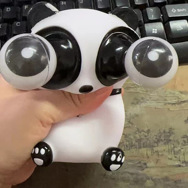 Squishy-lelut Stressilelu Aikuisille Silmät Pomppaavat Lelu Musta sika A10