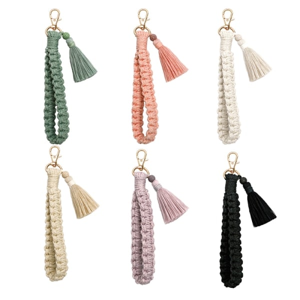 IC Boho Style Flätad Nyckelring Med Lava Sten Rep Armband A4