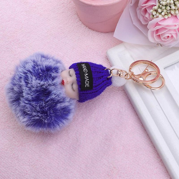 1 stk Nøglering Sovende Baby Håndtaske Nøglering Legering Nøglering Nøglering Nøgleholder Til Kvinder Piger Blå IC
