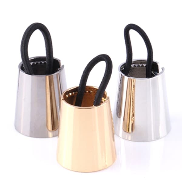 IC Punk Metal Elastisk Hestehaleholder Hårklemme Manchet Wrap Slipsbånd Sølv