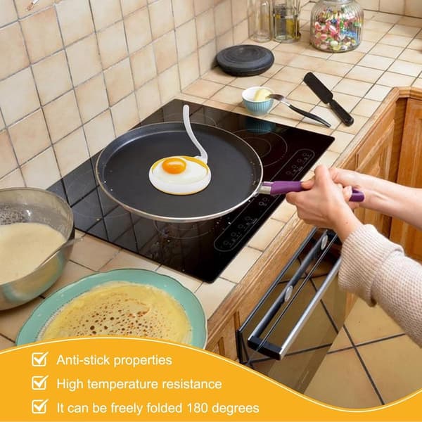 Sett med to omelettringer - Eggbakeringer - Stekt eggform - Kjøkkenbakeform - Eggform - Eggbakeform - Liten eggform - Pannekakeform