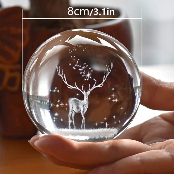 IC Kristallkula med lampholdere 3D lasergraveret dekorativ kula