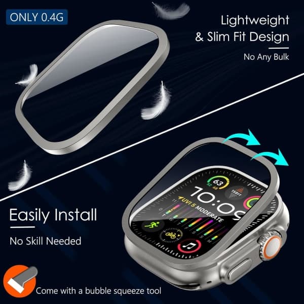 2-pak til Apple Watch Ultra 2 etui 49 mm, 9H IC