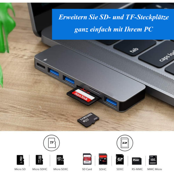 IC USB C -keskitinsovitin MacBook Pro/Air M1 2020 2019 2018 6 i 1