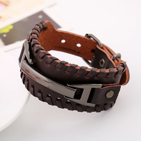 IC 1 st Mans Handgjort PU-Läder Armband Flätad Armband Set