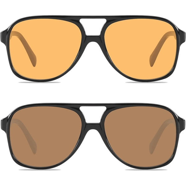 IC Klassiske Vintage Aviator Solbriller til Kvinder Mænd Stor Ramme Retro 70'er Solbriller