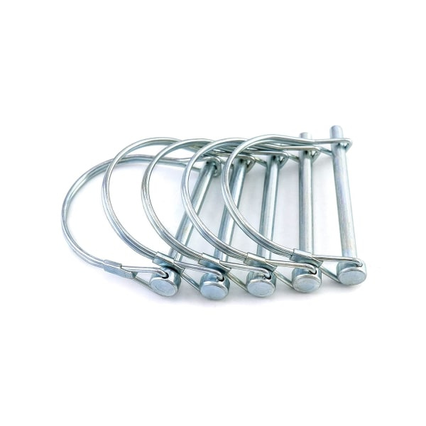 IC 5 stk D-formede låsstifte, galvaniseret kulstål sikkerhedsnål til plæneklippere - 6 x 70 mm