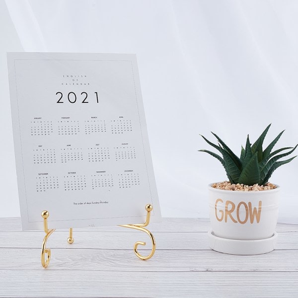 Jern Display Stativ Guld Jern Staffli Plade Display Foto Holder 8 tommer