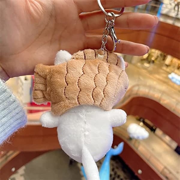 Puuvillakissa Taiyaki avaimenperä