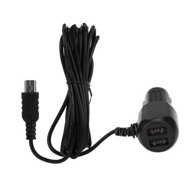 IC 3,5 meter 5V 3,5A dobbel USB-billader med 2 USB-porter for bil D Svart