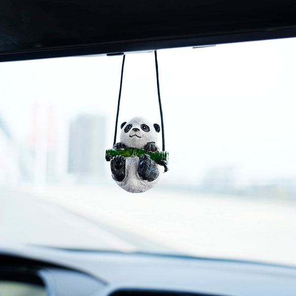IC Söt Svängande Panda Bilspegel Hängande Tillbehör Roliga Interiör Backspeglar Bildekorationer (Panda)