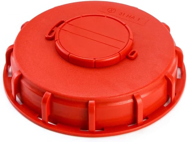 IBC-behållarlock 6,5 tums HDPE-tanklock med ventilationshål, förseglat lufttätt lock för 1000L vattenvätskeförvaring, rött