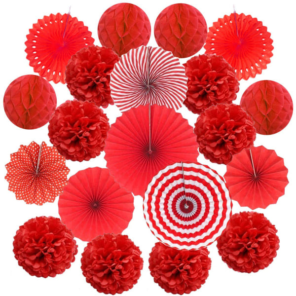 IC Pappersblommor, Pappersfläktar och Honeycomb-bollar Rot