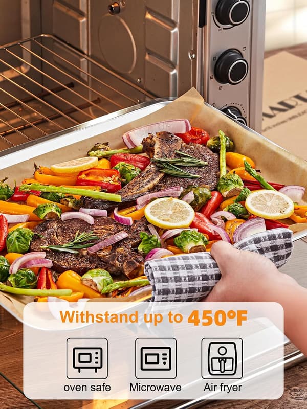200 ark bakplåtspapper - 33x23 cm - Förklippt - Non-stick beläggning - Värmebeständigt upp till 232°C