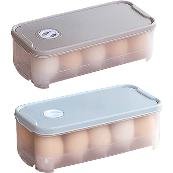2 st Ägglåda Ägglagringslåda, ägglåda i plast med lås, søk om kjøleskap Kök Äggbeholder Äggbrickor for matlaging Camping picknick