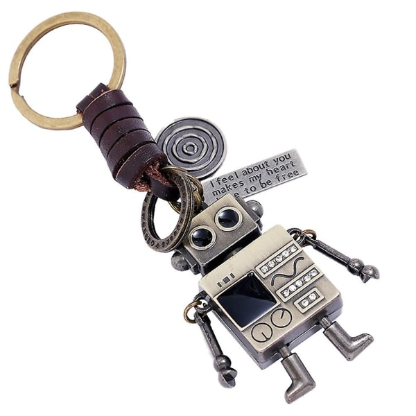 1. Retro nyckelring Creative Bag Riipus Bedårande Robottiriipus Nyckelringar dekor (11,5x3,5 cm) IC