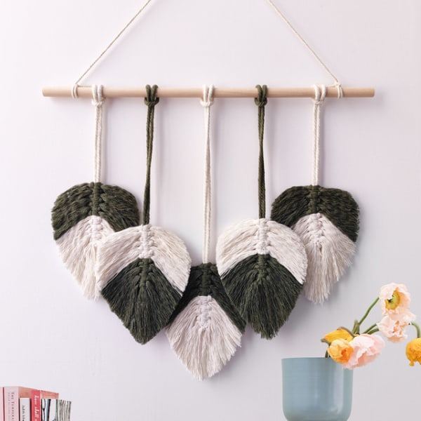 IC Hängande handgjord Boho-blad väggdekoration