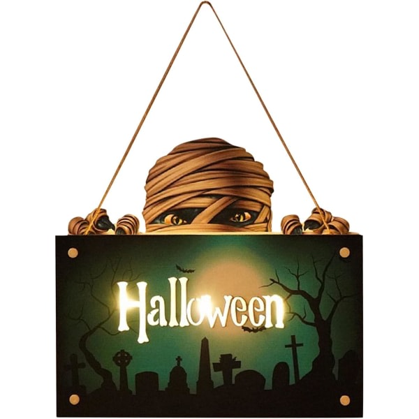IC Välkommen Ytterdörrsskylt Vit Halloween Dekoration Ljus Pumpa Atmosfär Ljus För Fest Dekoration Halloween Glödande Hus Vit