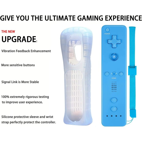 2-pakkauksen klassinen trådlösa-valvontalaite, joka on yhteensopiva Wii- ja Wii U:n kanssa
