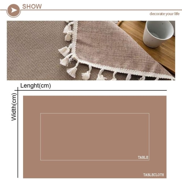 IC Rektangulær pletsikker dug linned bomuld broderet borddug Elegant kinesisk stil trykte duge (rektangulær/oval, 140 x 220 cm)