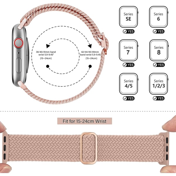 IC Solo Loop-kompatibel med Apple Watch Band 42 mm 44 mm 45 mm 49 mm, iWatch Series 8 7 6 5 4 3 2 1 SE Ultra, for menn/kvinne, 2 st.