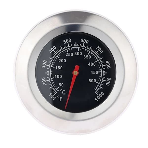 BBQ Grill Termometer, Rustfrit Stål Analog Temperaturmåler, Letlæselig 3 Tommer Skive til Røgeovn Kulgrill, 100 til 1000°F