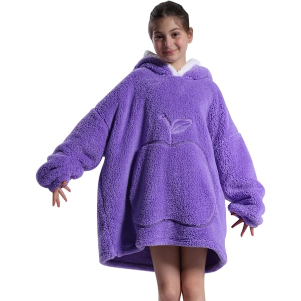 Unisex Blanket Sweatshirt Hoodie, Winter Warm Soft Oversized Sherpa Hoodie Portable Blanket Bathrobe Nightgown Nightwear Pajamas