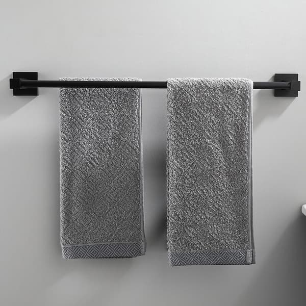 Kylpyhuoneen pyyheteline, seinään asennettava pyyhekuivain (musta, 50 cm)