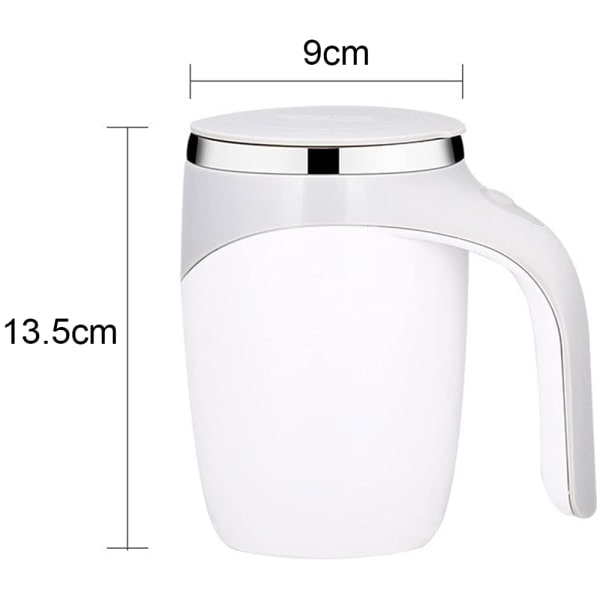 IC Självrörande kaffemugg, automatisk rostfritt stål magnetisk vit