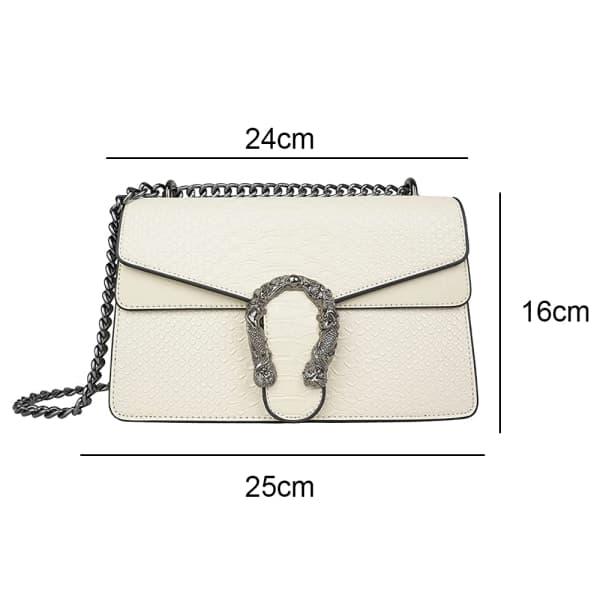 IC enfärgad crossbody-väska med en axel, tonårsmode Vit