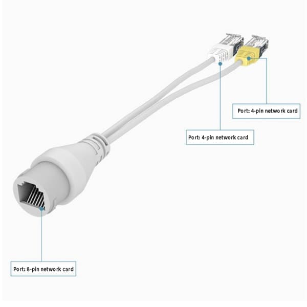 IC POE Splitter 2 i 1 netværkskabelstik Trevejs RJ45-forbindelse