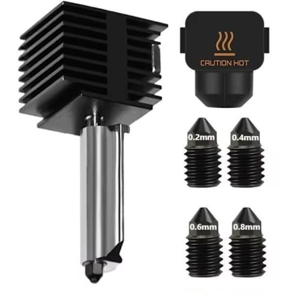 Bambu Lab A1/A1 Mini Hotend Kit med 0.2 0.4 0.6 0.8mm High Flow Ståldyser 3D Printer Reservedele