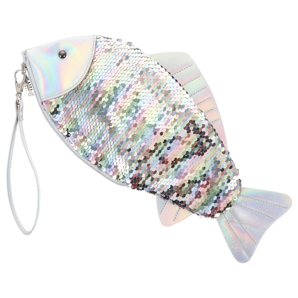 1. Chic Fish Shape Paljett Clutch Fashionabla dragkedja Praktisk ClutchAsorteret farve 231x15x1cm Assorteret farve 2 31x15x1cm IC